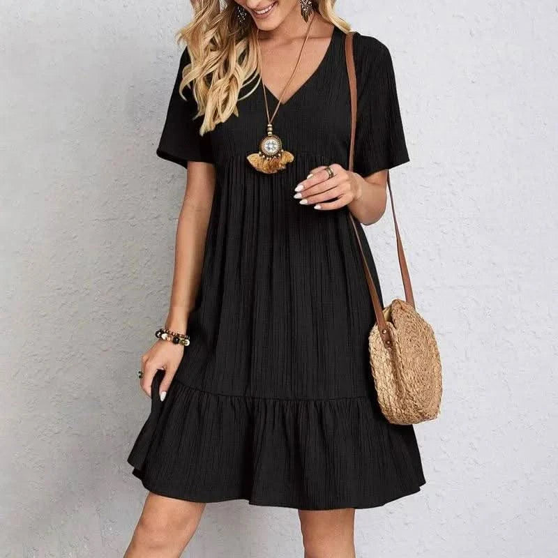Robe Bohémienne Chic Couleur Noir - Boutique Bohème
