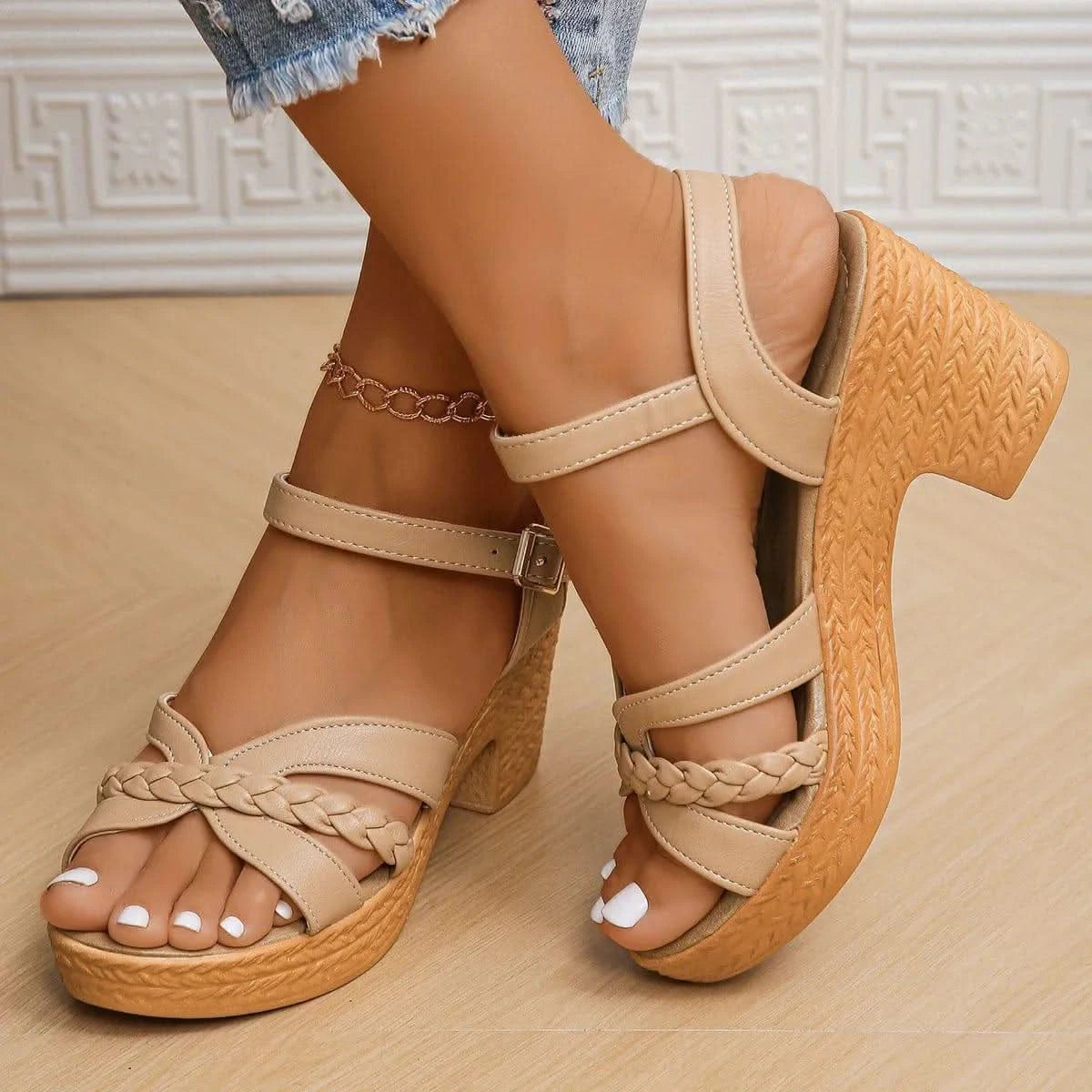 Sandales Bohème à Talon Camel - Boutique Bohème