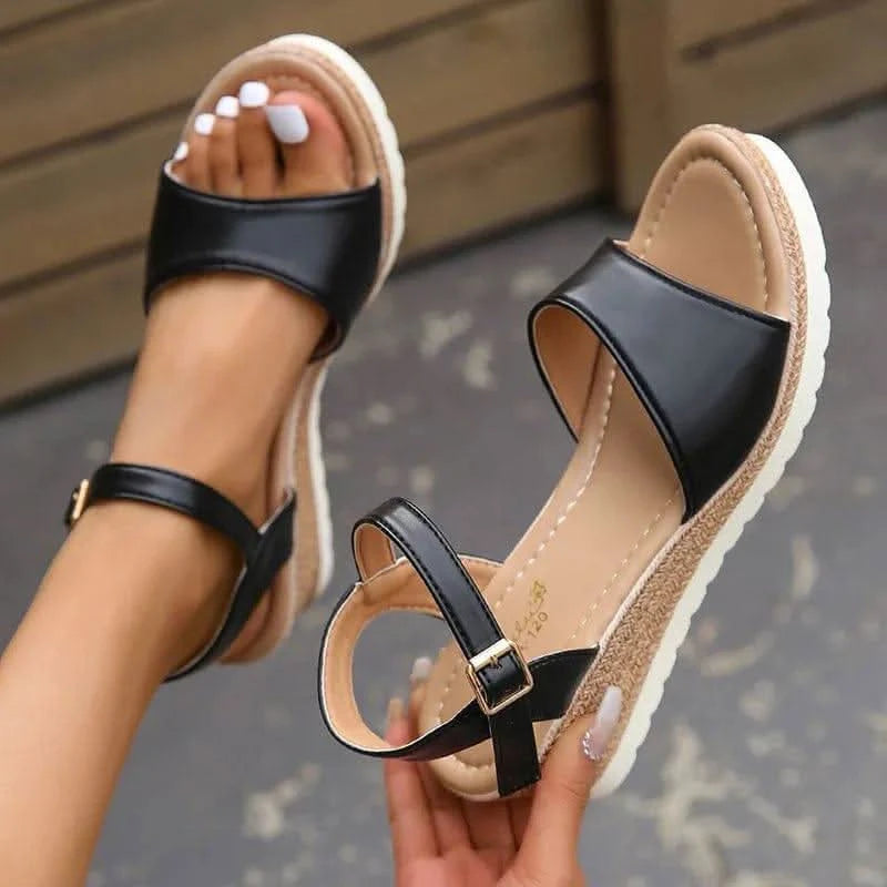 Sandales Bohème Cuir Noir - Boutique Bohème