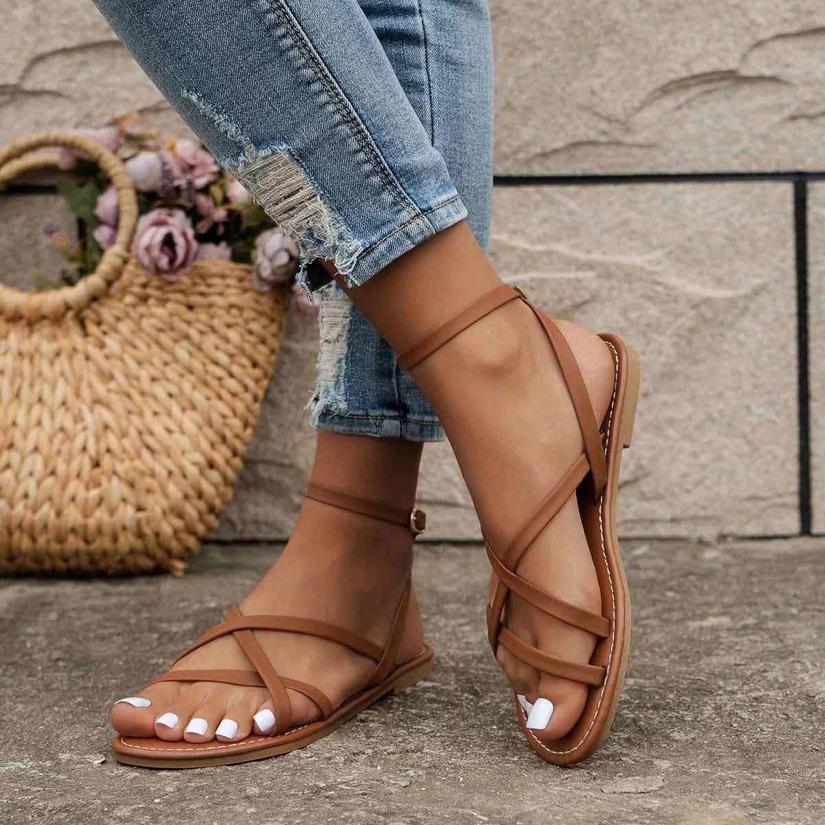 Sandales Bohème Cuir Marron - Boutique Bohème