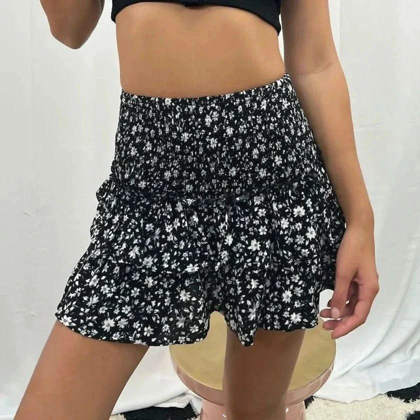 Mini Jupe Bohème Noir/Blanc - Boutique Bohème
