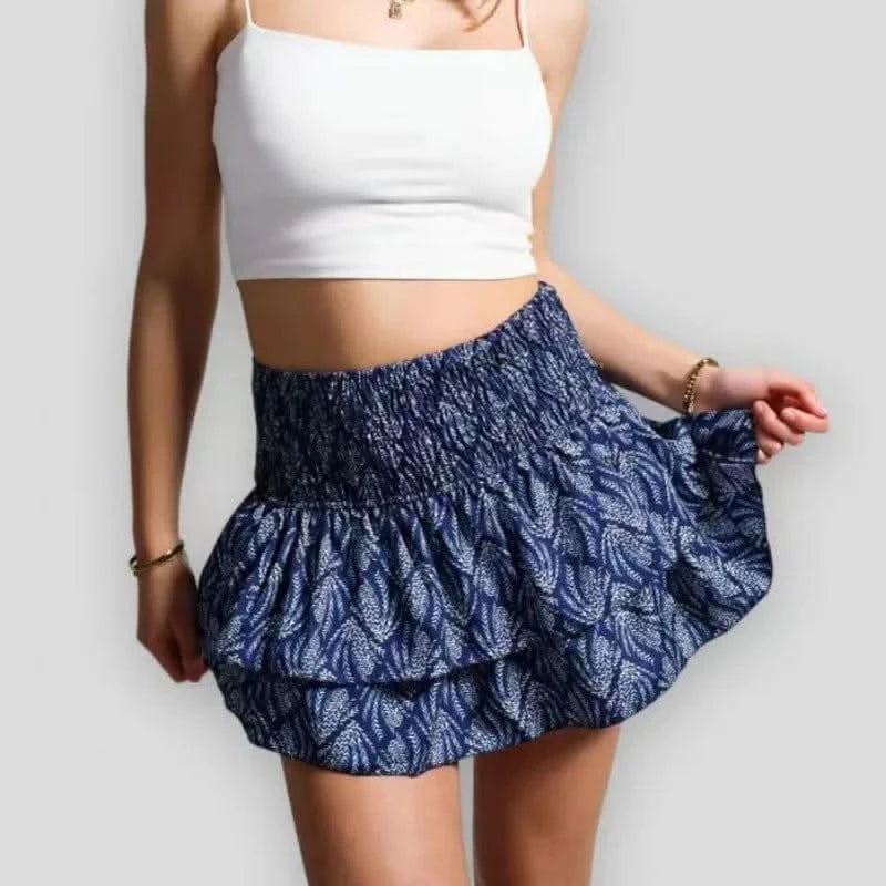 Mini Jupe Bohème Bleu - Boutique Bohème