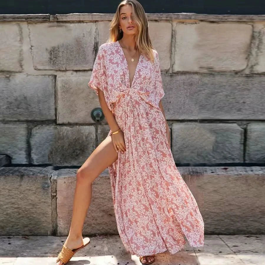 Robe Bohème Rose Fleuri - Boutique Bohème