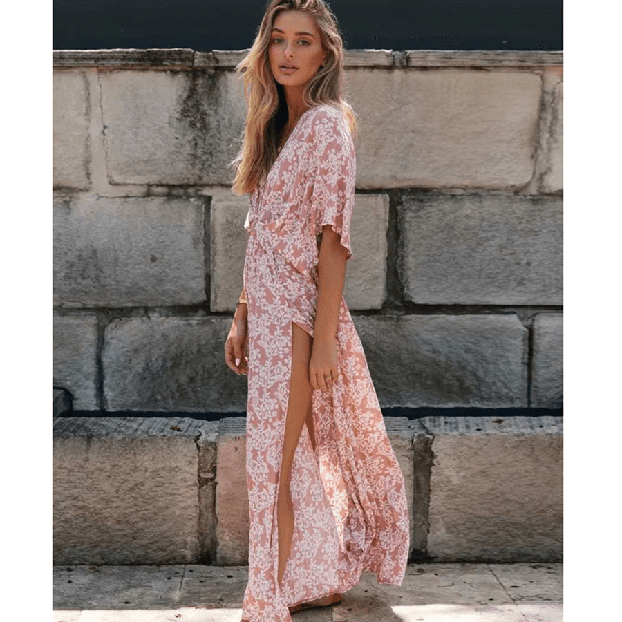Robe Bohème Rose Fleuri - Boutique Bohème