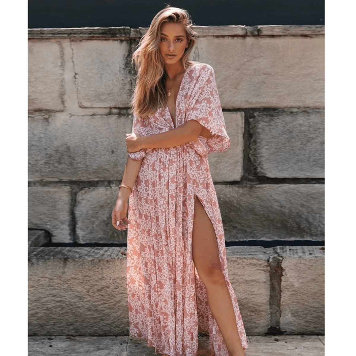 Robe Bohème Rose Fleuri - Boutique Bohème