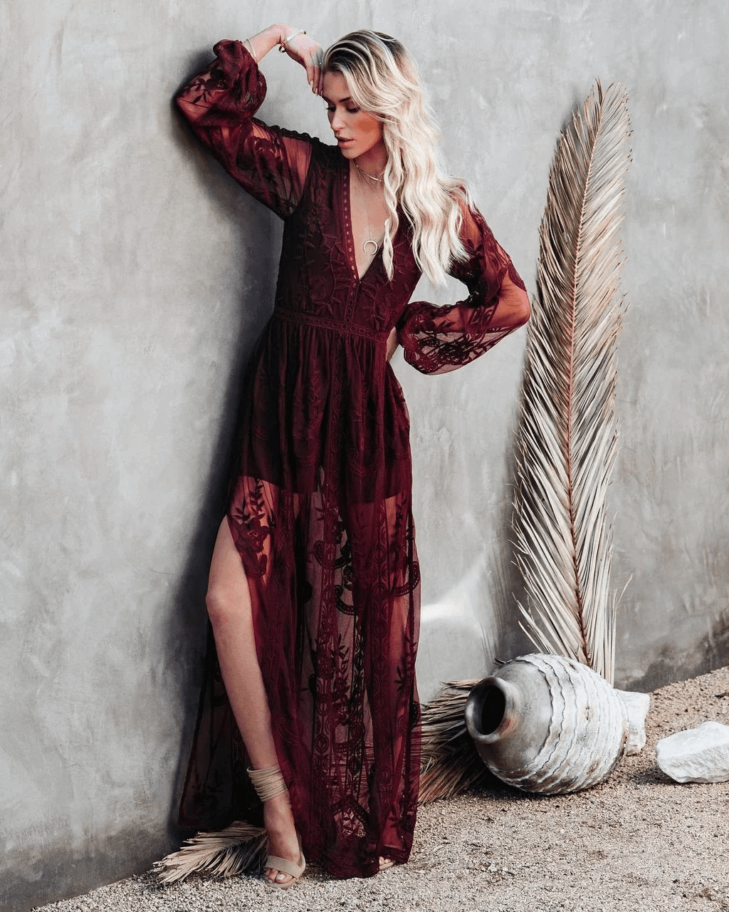 Robe Dentelle Bohème Rouge - Boutique Bohème