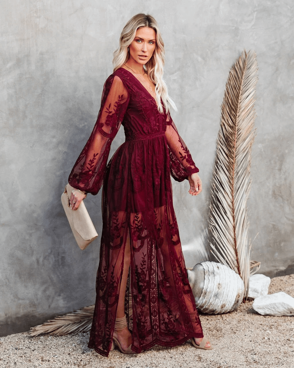 Robe Dentelle Bohème Rouge - Boutique Bohème