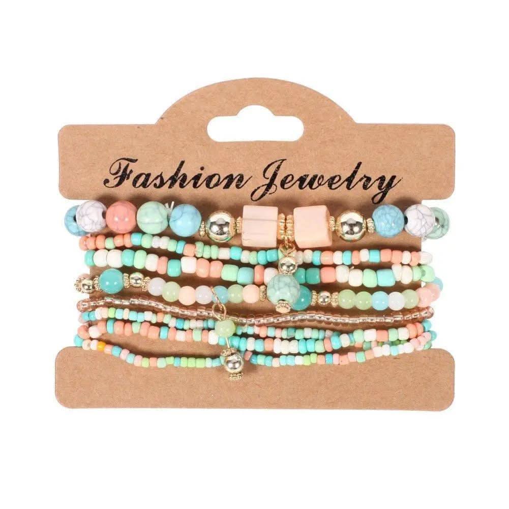 Bracelet Bohème Perle Blanc et Bleu - Boutique Bohème