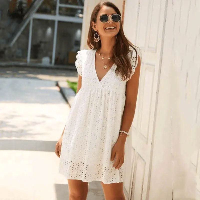 Robe Blanche Dentelle Bohème - Boutique Bohème