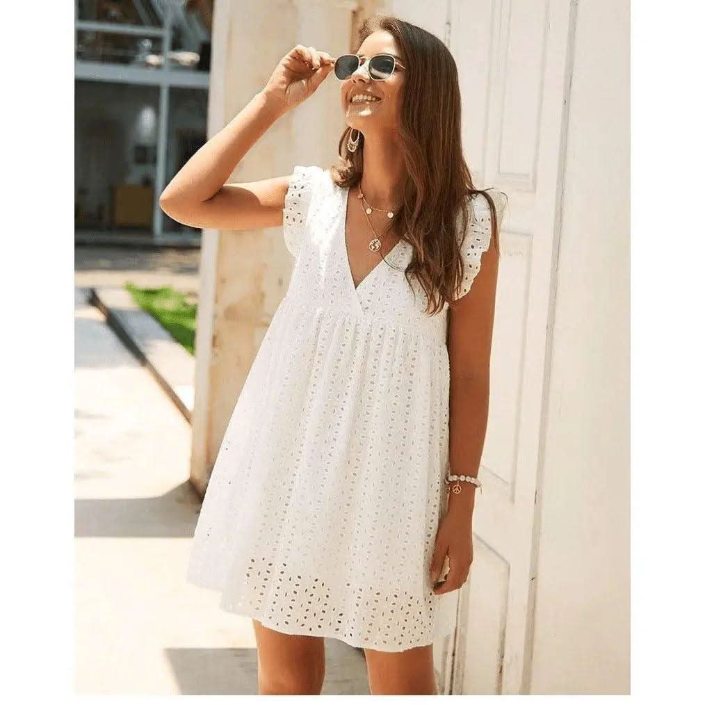 Robe Blanche Dentelle Bohème - Boutique Bohème