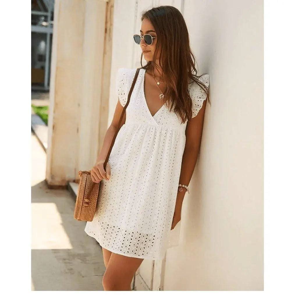 Robe Blanche Dentelle Bohème - Boutique Bohème
