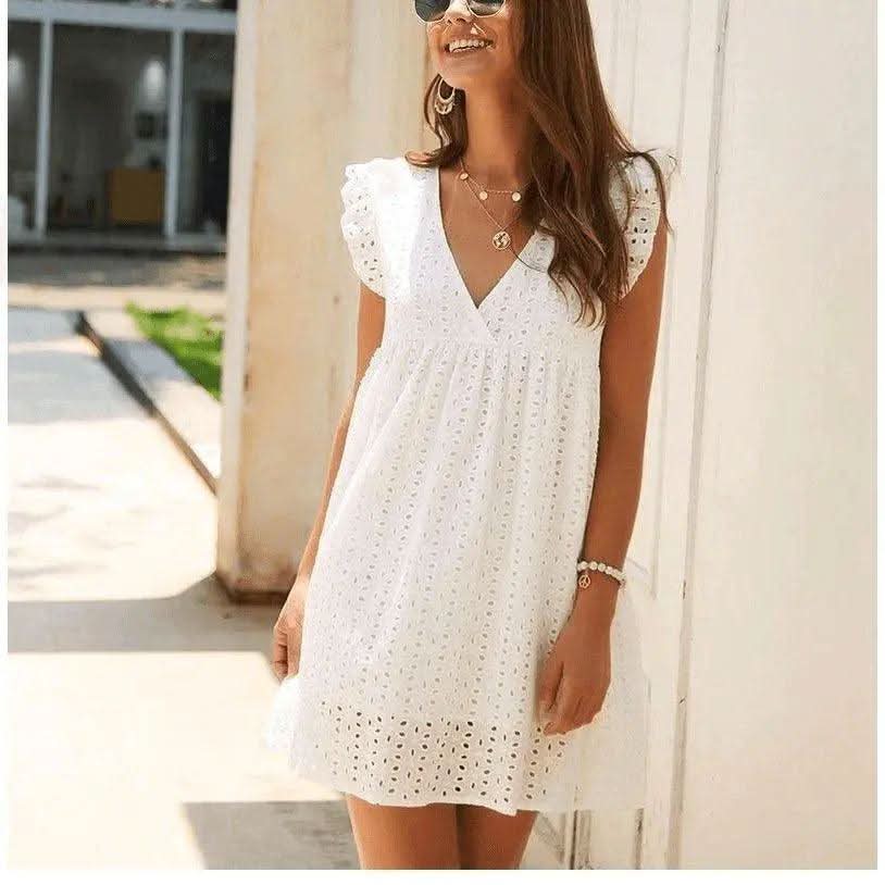 Robe Blanche Dentelle Bohème - Boutique Bohème