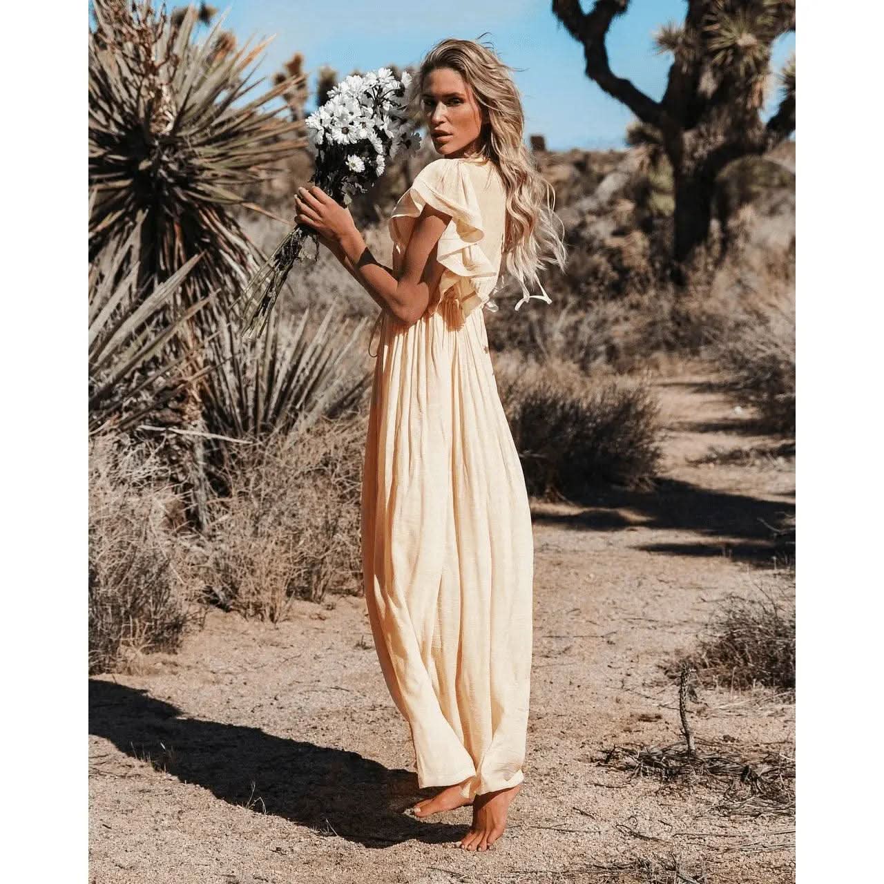 Robe Bohème Crème Chic - Boutique Bohème