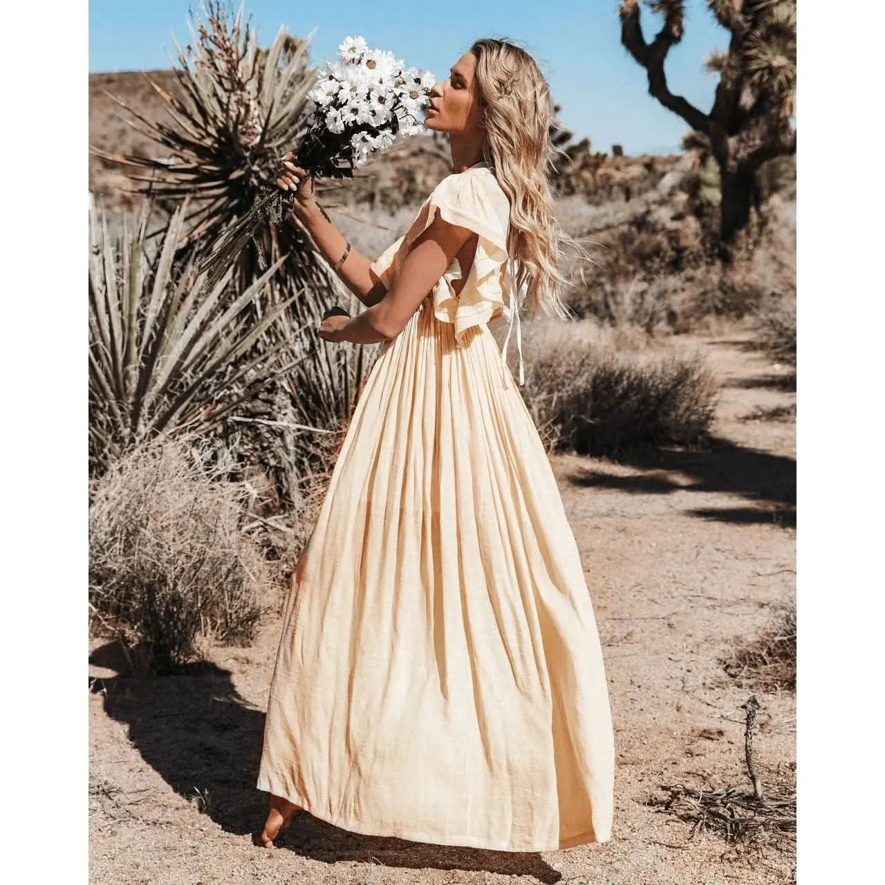 Robe Bohème Crème Chic - Boutique Bohème