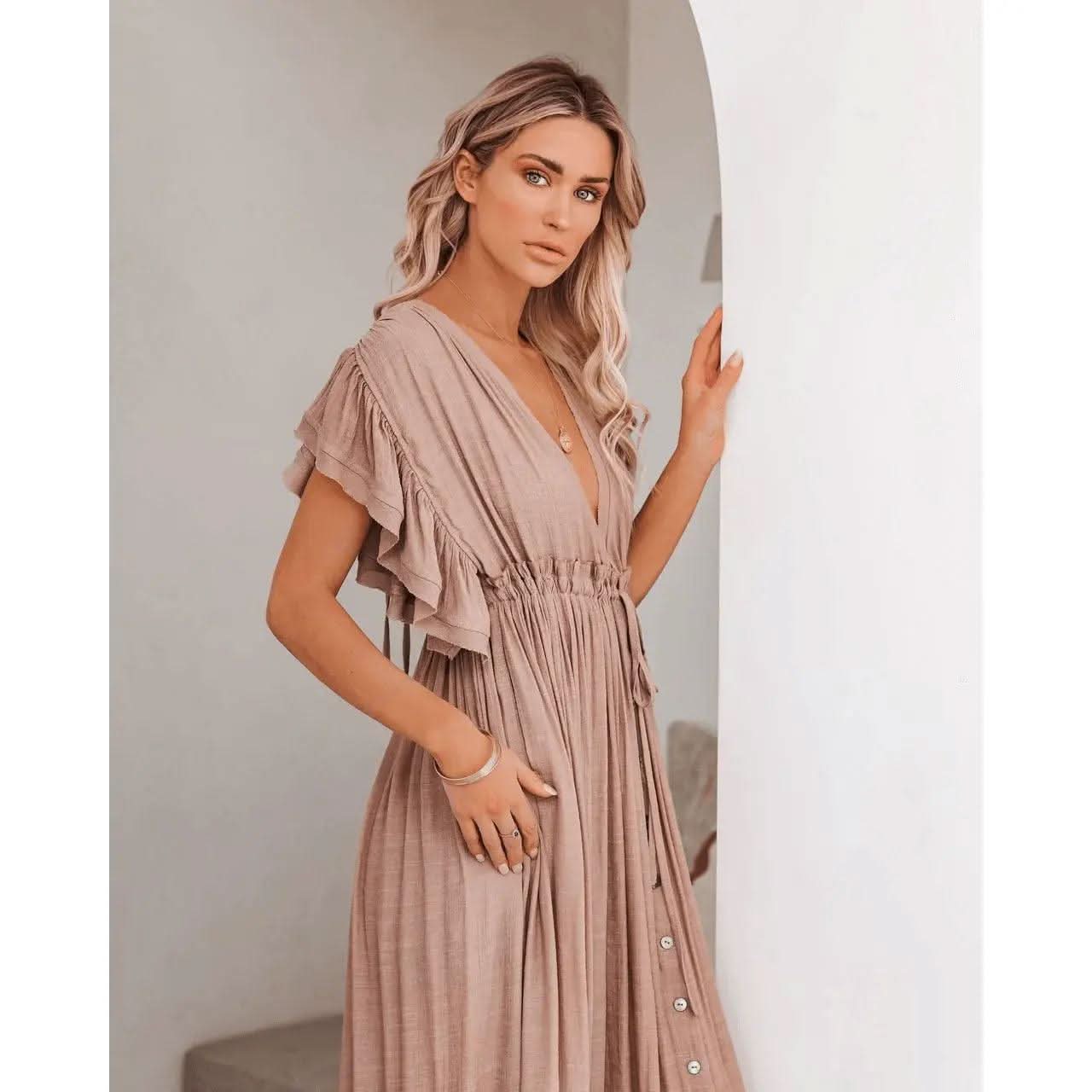 Robe Bohème Longue Rose - Boutique Bohème