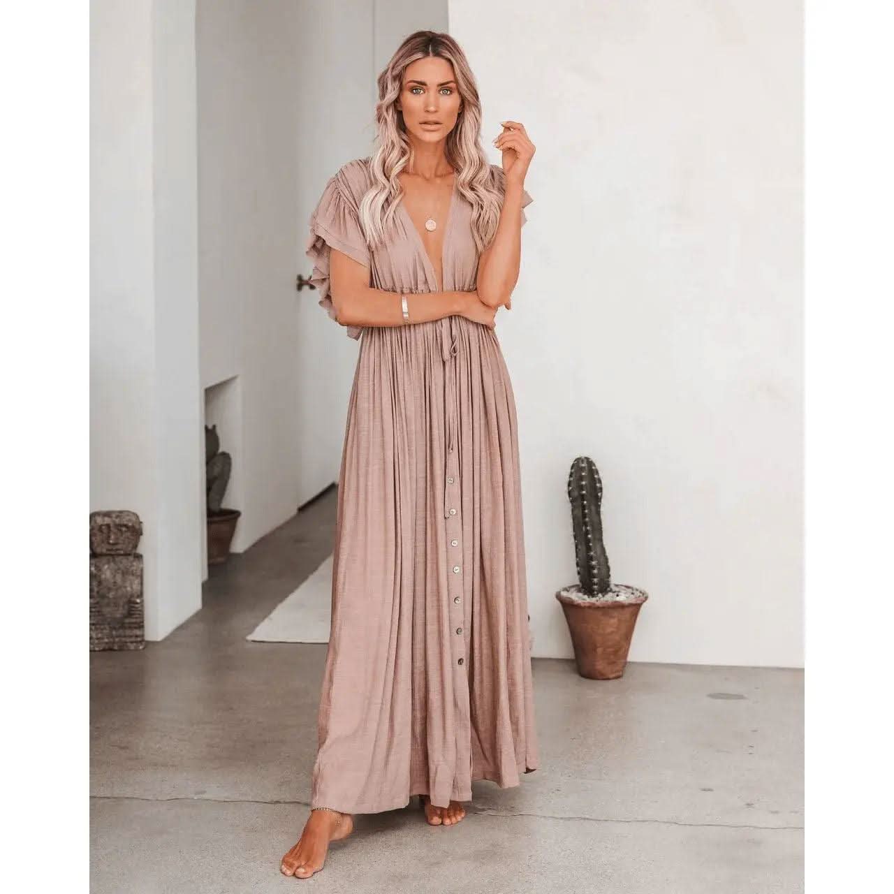 Robe Bohème Longue Rose - Boutique Bohème