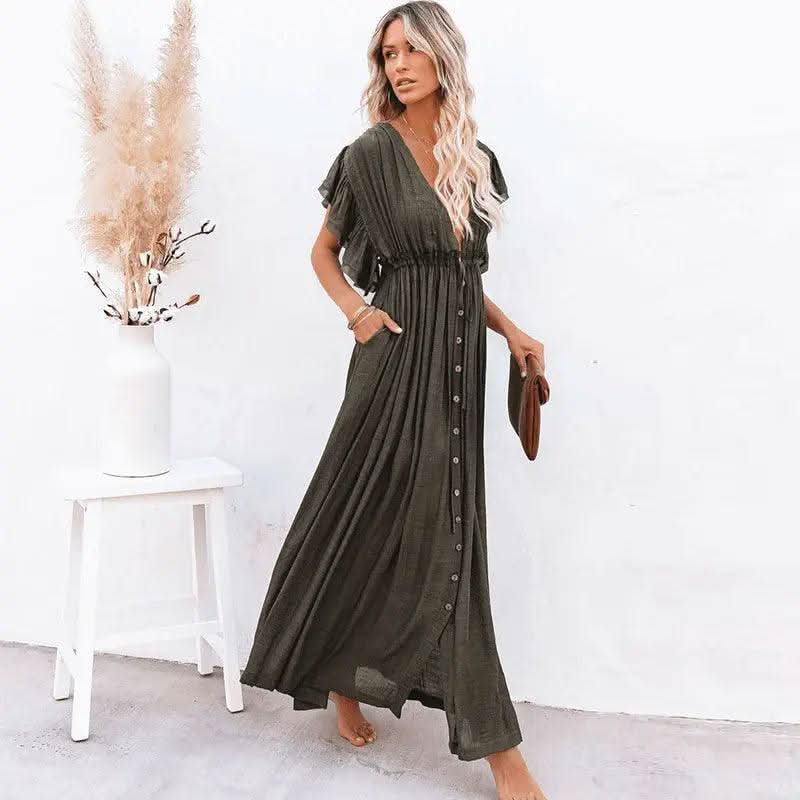 Robe Bohème Vert Longue - Boutique Bohème