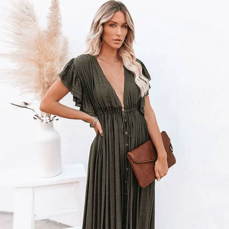 Robe Bohème Vert Longue - Boutique Bohème