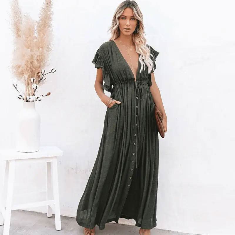 Robe Bohème Vert Longue - Boutique Bohème