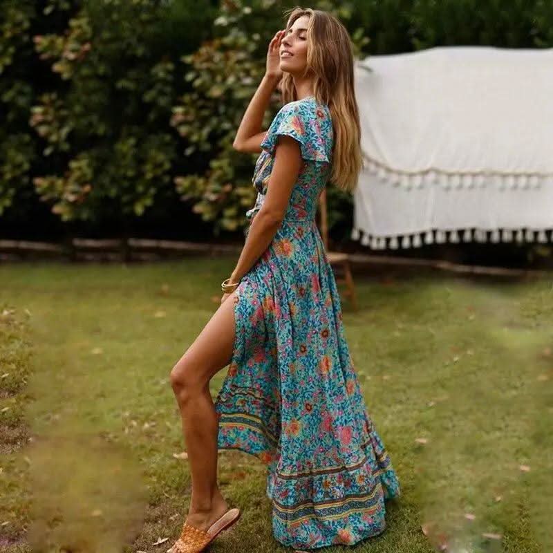 Robe Échancrée Bohème Longue - Boutique Bohème
