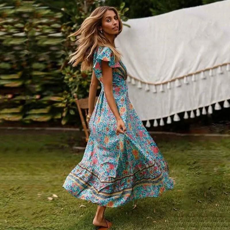 Robe Échancrée Bohème Longue - Boutique Bohème