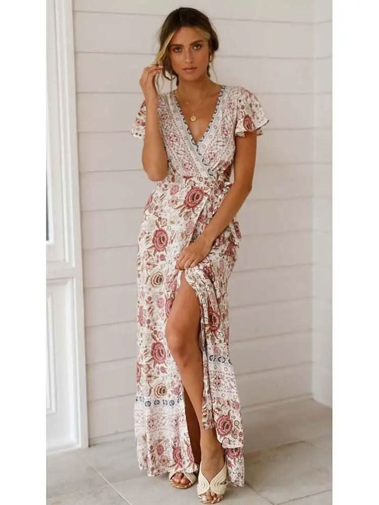 Robe Longue Bohème Échancrée - Boutique Bohème